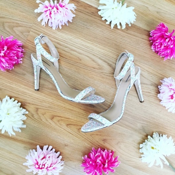 J. Crew Shoes - NWOT J. Crew Glitter Skinny-Strap Heeled Sandals